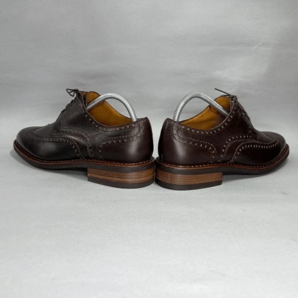 Paraboot Cousu Derby‎ Men's Size 8.5 Brown Leather Wing Tip Goodyear Dress Shoes